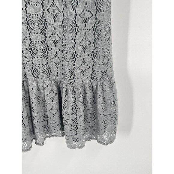 Free People Gray Lace Sleeveless Dress Cowl Neck Sz 4 - Picture 2 of 7